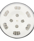 Overhead view of the inner cage of the Killer Electric Salad Spinner With Six Liter Capacity And Rapid Spin Motor Plus Splash Guard Drain Basket.