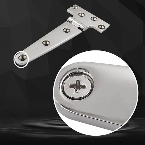 316 Stainless Steel T Hinges Marine Grade Heavy Duty Boat Hatch Hinge 6 Inch By 3 Inch 150 Mm By 72 Mm 2 Pack Close-Up