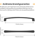 7 Inch Matte Black Kitchen Cabinet Handles, 6 Pack, Heavy Duty Metal Pulls, Rust Proof And Easy Install, Modern Cabinet Hardware For Kitchen And Bathroom Drawers And Doors, 178mm measurement view