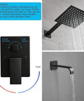 Dope Matte Black Shower Faucet Set With Tub Spout And Luxury Rain Mixer System Wall Mounted Rainfall Shower Kit With Rough In Valve