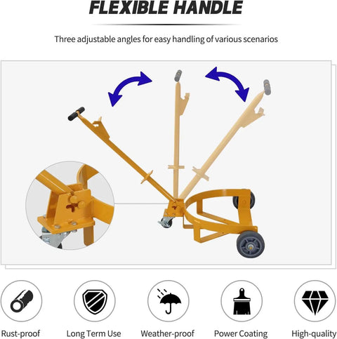 Heavy Duty 55 Gallon Drum Dolly And Oil Barrel Cart Featuring Smooth Swivel Wheels And Secure Brakes Hella Tough 1200 Pound Capacity Steel Workhorse For Moving Waste Barrels Like A Champ