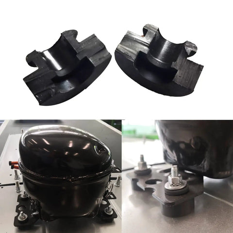 12 Pack Natural Rubber Vibration Damping Rings For Electric Motors And Compressors Easy Bolt On Quiet Mounts close-up of black rubber mounts
