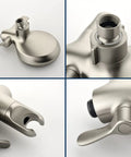 Close-up of brushed nickel 3-way diverter for High Pressure Dual Shower System With Handheld And Fixed Heads 2 In 1 Shower Combo