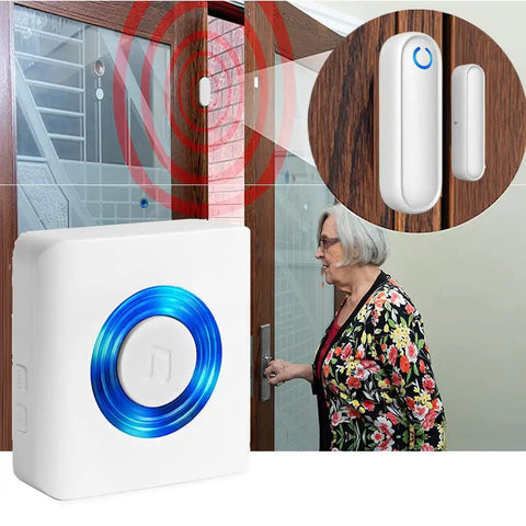 Wireless Door Alarm Sensor System For Dementia Caregivers And Home Security 260 Feet Range With 3 Sensors And 2 Receivers No Fuss Setup No Wiring Needed Real Time Chime Alerts For Elderly Kids Office Store, door sensor on wood door