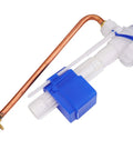 Toilet Fill Valve Assembly Replacement Kit Silent Fill Valve For Toilet Tanks Easy Install No Fuss Operation Double Refill Speed Durable Kit Compatible With 1007488 Model with brass tube and plastic components lying side view