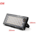 JUDYSSY Led Floodlight 50W outdoor spotlight with 205mm length, 100mm height, aluminum body, ideal for garden and warehouse lighting.