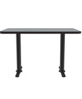 30 By 60 Inch Rectangular Cafe And Break Room Table With Gray Granite Top And Black T Bases Sturdy Steel Columns Nylon Leveling Guides