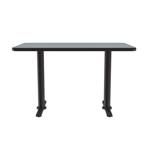 30 By 60 Inch Rectangular Cafe And Break Room Table With Gray Granite Top And Black T Bases Sturdy Steel Columns Nylon Leveling Guides