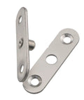 Six Piece Quality Heavy Duty Stainless Steel Pivot Hinges showing smooth finish and mounting holes for cabinet doors.