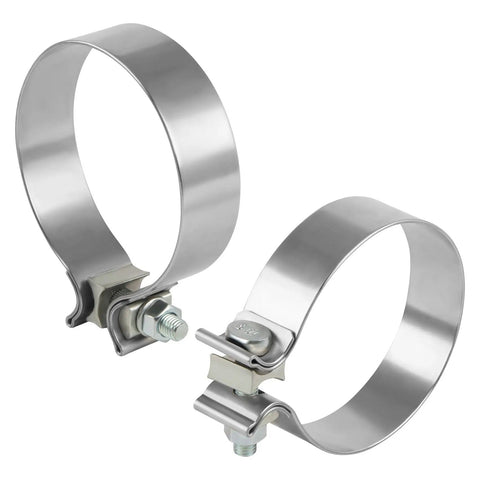 Badass 4 Inch Exhaust Clamp Pair 4 Narrow Band Muffler Clamps Built From Premium 304 Stainless Steel For Sliding Pipe Sections Together Without Any Sweat Creates A Rock Solid Seal On Every Muffler Or Catalyst Hookup Fast