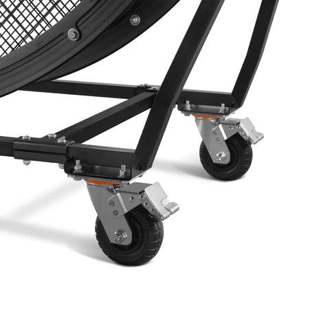 Heavy Duty Fifty Nine Inch Portable Industrial Floor Fan With Variable Speed Settings And Quick Tilt Rig caster wheels for easy mobility.
