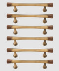 Six Pack Antique Brass Walnut Cabinet Pulls And Knobs Set For Kitchen Cabinets Dressers Wardrobes Cupboards And Drawers 3.78 Inch