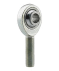 Heavy Duty Left Hand Male Rod End 5/8 X 5/8-18 Thread with Teflon bushing for solid steering linkage, side view.