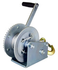 Heavy Duty Electric Hoist Hand Crank Winch Crane 3000 LB Capacity Wire Rope Lifter for garage use with metal construction.