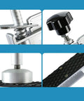 Close-up details of Heavy Duty Countertop Assembly Jig With Adjustable 45 Degree Clamping Fixture for precision stone seam splicing.