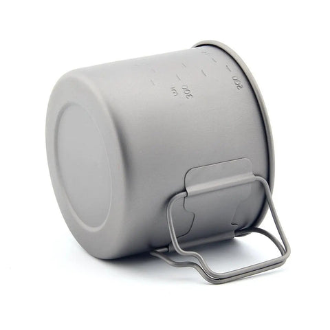 Ultralight Titanium 550ml Pot With Lid For Backpacking And Camping Lightweight Cookware With Mil And Oz Markings durable handle
