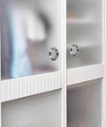 Recessed Flush Pull Handles For Glass Doors, Smooth Inner Design, Stainless Steel, 2 Pack, installed on frosted sliding wardrobe doors