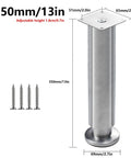 Adjustable Stainless Steel Furniture Legs Set of 4 Heavy Duty Modern Table Legs dimensions and screws visible