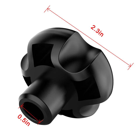 Brand New Top Rated Heavy Duty Black Plastic Trailer Jack Handle Replacement Bracket Assembly With Complete Bolt Kit For Crossover Trailers Slick Quick Install Solution, 2.3 inch black plastic jack handle