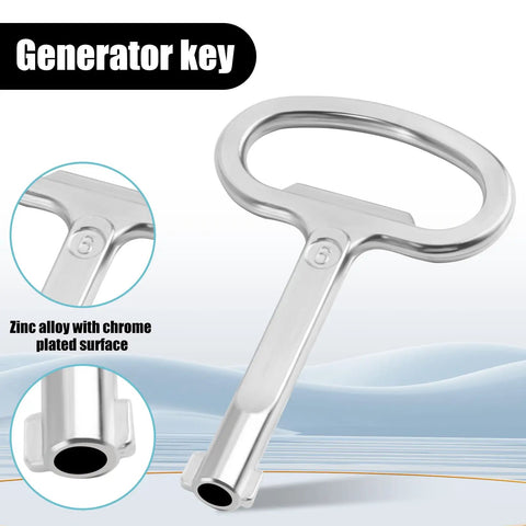 6mm Hole Enclosure Key for Switchgear Cabinets, zinc alloy, chrome finish, universal use in industrial enclosures and racks.
