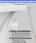 12 Pack Stainless Braided Toilet Water Supply Line 12 Inch Flexible Hose With Seven Eighths Ballcock To 3 Eighths Compression Fittings attached to toilet