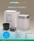 3L Electric Kitchen Composter With UV C Light Sanitizer And Auto Cleaning, includes filters and bucket, product details shown