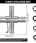 5 Piece 4 Way Sillcock Water Key Tool Set for Faucets and Spigots; includes 1/4, 9/32, 5/16, 11/32 inch keys, durable steel