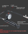Pro Level 18 Piece Universal Radiator Pressure Testing Kit With Thirteen Heavy Duty Coolant Adapter Fittings detailed view of hand pump and gauge.