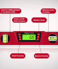 10 Inch Digital Level And Protractor With IP54 Inclinometer, Large LED Backlight Display, Magnetic V Groove Base features
