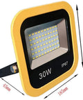 JUDYSSY Solar Flood Lights Led Floodlight, 30W waterproof IP67 flood light with aluminum body and 185mm size.