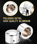 Chrome Front Axle Nut Covers For Harley Davidson Touring Softail Dyna VRSC Sportster And XL Models 2002 2024 Front Axle Caps shown
