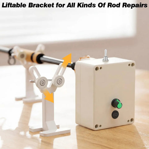 2 Pack Plug In Fishing Rod Repair Machines for Wrapping and Winding Poles with Stepless Speed Adjustment, dual rotator kit