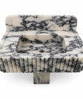 Premium Calacatta Viola Marble Fluted Vanity Sink with bold stone details, solid marble design, and fluted rim for bathrooms.