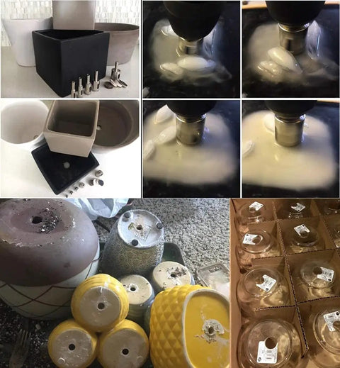 Diamond Drill Bit Set For Ceramic Glass Tile Stone Porcelain 6 To 14 mm 5 Piece Kit in use on various materials.
