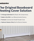 Slip On 5 Foot Galvanized Steel Baseboard Heater Cover White Rust Resistant For Hydronic Hot Water Systems in modern room.