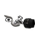 Pro Grade Angled Spray Valve With Brush Attachment, 1.15 GPM, Black Nylon Brush, Chrome Plated Brass Body, 3/4-14 UN Inlet