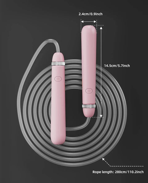 Light Up Jump Rope With Colorful LED Glow, Adjustable Skipping Rope For Kids And Grownups, Totally Lit Night Glow, 110.2 inch, Pink