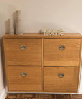 Wooden drawer cabinet with Six Pcs Oval Retro Brass Drop Swing Furniture Drawer Pulls With Screws Antique Bronze Finish For Dresser Cabinets.