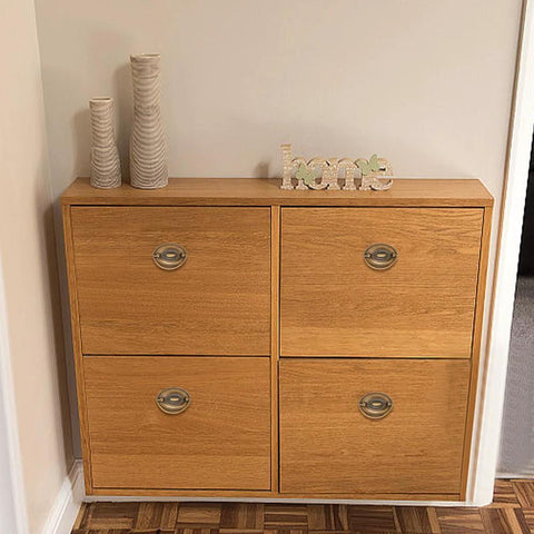 Wooden drawer cabinet with Six Pcs Oval Retro Brass Drop Swing Furniture Drawer Pulls With Screws Antique Bronze Finish For Dresser Cabinets.