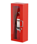 Wall Mount Fire Extinguisher Cabinet With Handle And Lock Red Heavy Duty Steel Storage Box For 10Lb Extinguisher Built To Last 24 Inch