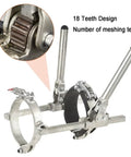 Heavy Duty Pipeline Tensioner With Ratchet Alignment Tool And Anti Slip Clamp for Sewer Construction, close-up on 18 teeth design