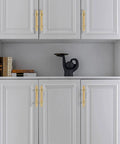 Gold Cabinet Handles 10 Pack Brushed Brass Pulls For Kitchen Cabinets And Dresser Drawers Champagne Gold Pull Hardware installed