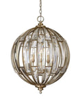 Six Light Burnished Silver Champagne Leaf Iron Pendant With Beveled Crystal Droplets Bringing A Smooth Traditional Glow Up To Your Dining Room Or Entryway Space Today, round orb chandelier.