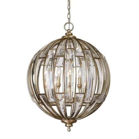 Six Light Burnished Silver Champagne Leaf Iron Pendant With Beveled Crystal Droplets Bringing A Smooth Traditional Glow Up To Your Dining Room Or Entryway Space Today, round orb chandelier.