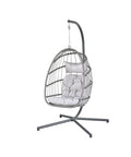 Hanging Egg Chair With Stand for Indoor Outdoor Chill, Plush Washable Cushions, 350 Lbs Capacity, Swing Hammock Chair