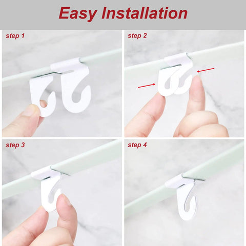Installation steps for 50 Pack Drop Ceiling Hooks For Hangin, 25 Pairs Left And Right Ceiling Hooks Plus 25 Ceiling Hook Clips T Bar.