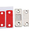 Ultra Thin Magnetic Door Catch Kit Stainless Steel Cabinet Latch With Strong Hold components including adhesive and plates