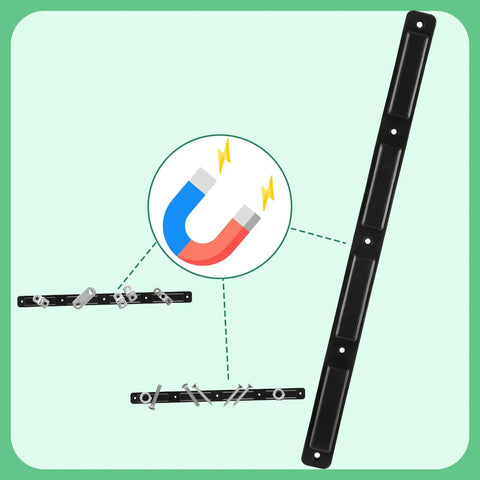 Two Pack 12 Inch Vacuum Cleaner Magnet Strips with Removable Covers and Screws for Upright Vacuums, Replacement Magnetic Bar