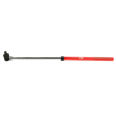 Dual Head Extendable Breaker Bar With 3/8 And 1/2 Inch Drive, Red Handle, 16 To 24 Inch Telescoping Length