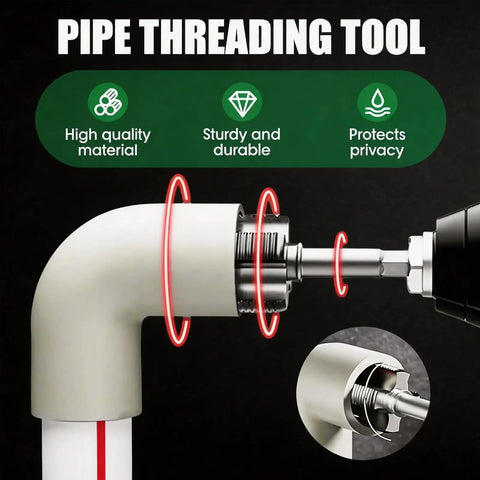 Two Piece PVC Pipe Threader Kit For 1/2 Inch And 3/4 Inch Pipes Internal And External Threading Set Cutting Tool DIY Friendly Electric Drill Compatible PVC Threader For Home Water Pipe Repair